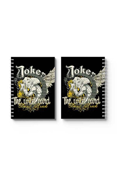 LOWHA دفتر ملاحظات حلزوني مع غلافين أمامي وخلفي صلبين بتصميم شخصية الجوكر البرية