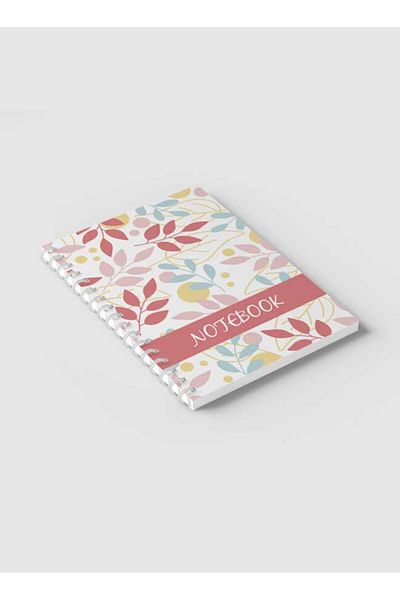 LOWHA Spiral Notebook with Front and Back Hard Covers Featuring Abstract & Floral Design