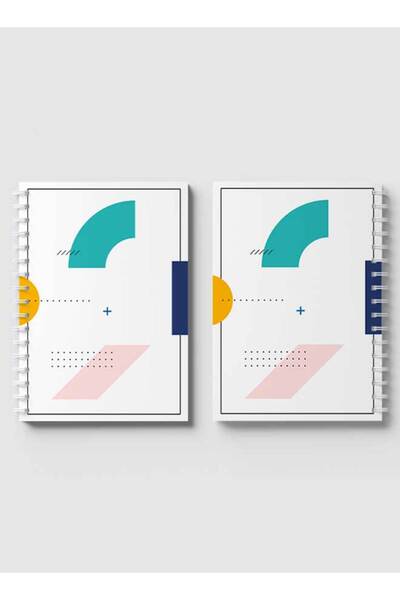 LOWHA دفتر ملاحظات حلزوني مع غلافين أمامي وخلفي صلبين بتصميم هندسي