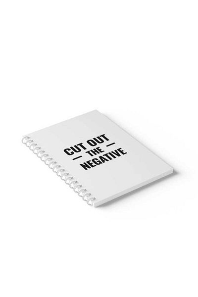 LOWHA Spiral Notebook with Front and Back Hard Covers Featuring Cut Out the Negative Design