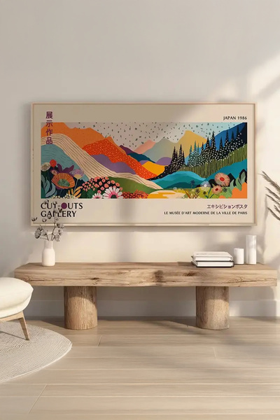 Artavessa Tek Parça Gerçek Ham Ahşap Yatay Panorama Çerçeveli Tablo - Model 2