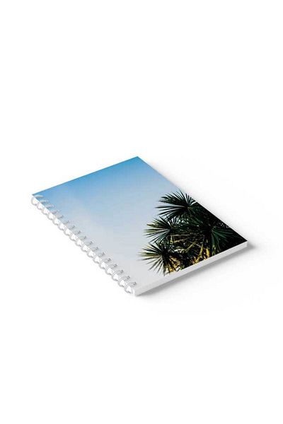 LOWHA Spiral Notebook with Front and Back Hard Covers Featuring Palm Design