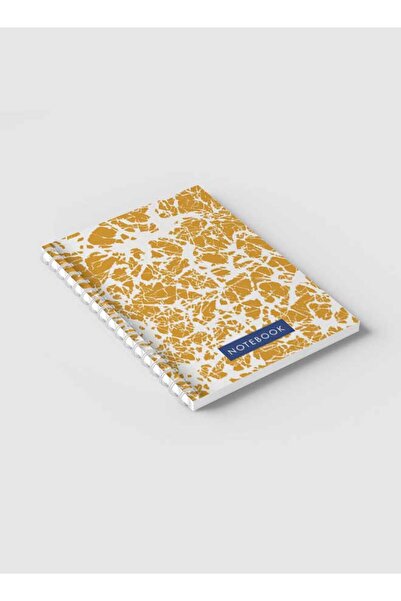 LOWHA Spiral Notebook with Front and Back Hard Covers Featuring Gold Abstract Texture Design