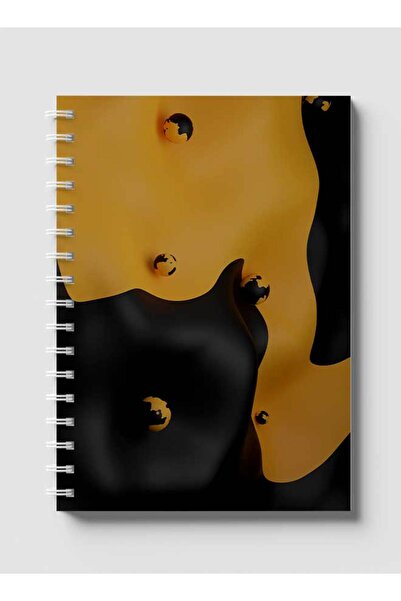 LOWHA دفتر ملاحظات حلزوني مع غلافين أمامي وخلفي صلبين بتصميم سائل ورخامي