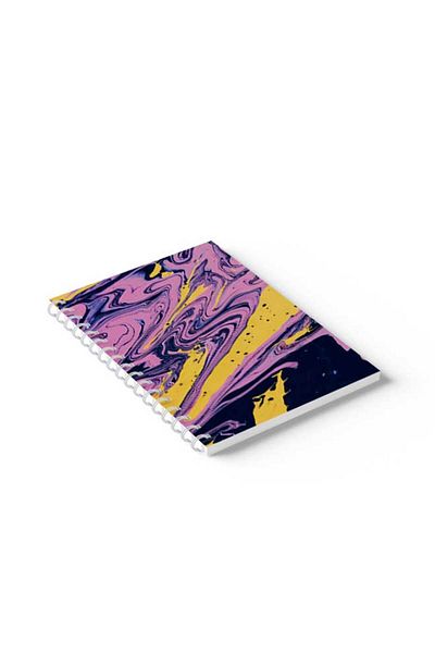 LOWHA Spiral Notebook with Front and Back Hard Covers Featuring Mixed Colours Design