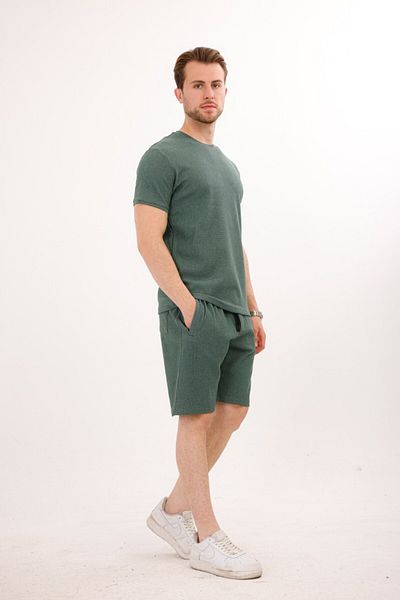 Rodrigo Waffle Fabric Shorts T-Shirt Cotton Set 25232