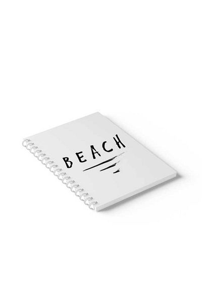 LOWHA Spiral Notebook with Front and Back Hard Covers Featuring Beach Design