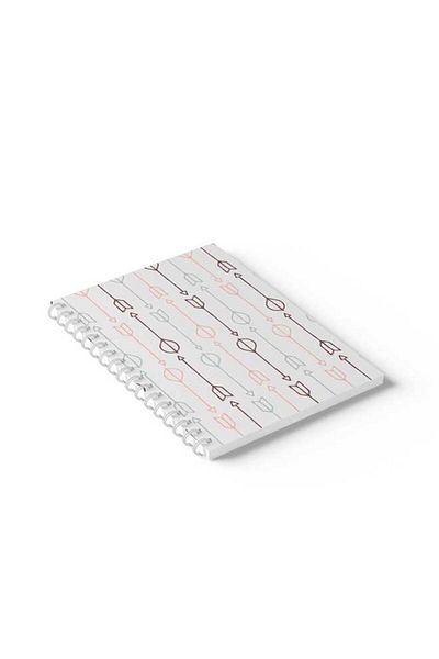 LOWHA Spiral Notebook with Front and Back Hard Covers Featuring Arrows Design