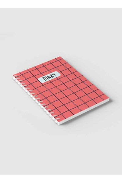 LOWHA Spiral Notebook with Front and Back Hard Covers Featuring Grid Lines Design