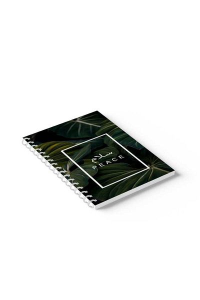 LOWHA Spiral Notebook with Front and Back Hard Covers Featuring Peace Design