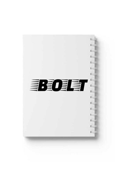 LOWHA Spiral Notebook with Front and Back Hard Covers Featuring Bolt Design