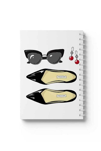 LOWHA Spiral Notebook with Front and Back Hard Covers Featuring Fashion Design