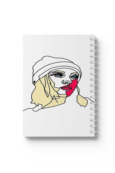 LOWHA Spiral Notebook with Front and Back Hard Covers Featuring Girl Design