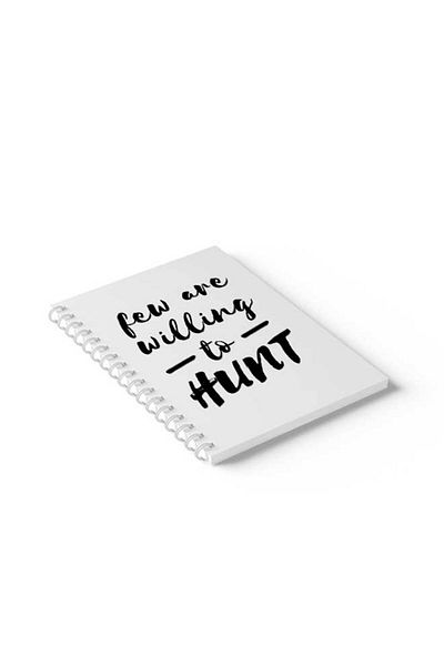 LOWHA Spiral Notebook with Front and Back Hard Covers Featuring Few Are Willing to Hunt Design