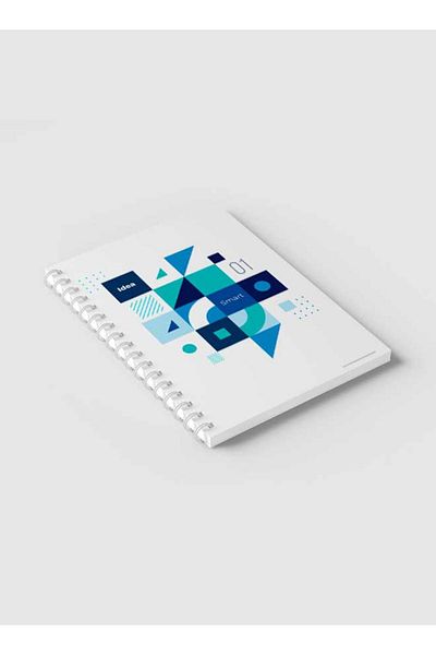 LOWHA Spiral Notebook with Front and Back Hard Covers Featuring Abstract Smart Idea Design