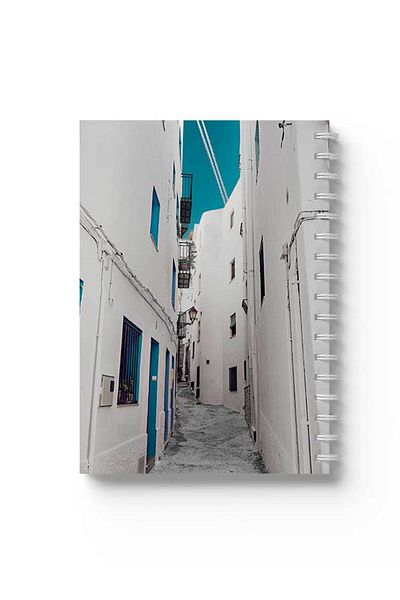 LOWHA Spiral Notebook with Front and Back Hard Covers Featuring Greece Design
