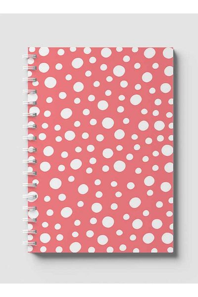 LOWHA Spiral Notebook with Front and Back Hard Covers Featuring Doodle White Circles Design