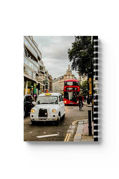 LOWHA Spiral Notebook with Front and Back Hard Covers Featuring London Design