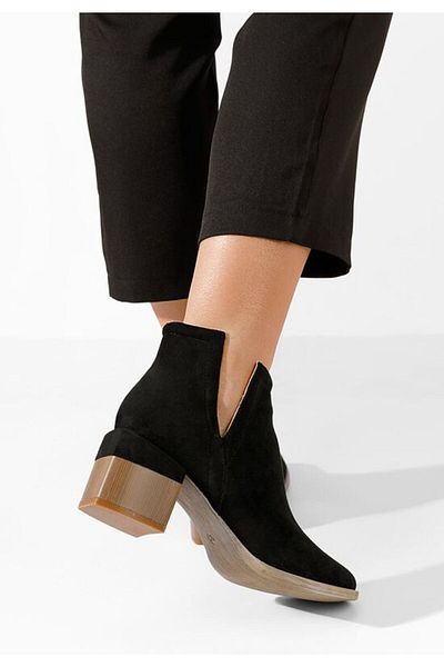 B T Shoes Black Vesima chunky heel ankle boots