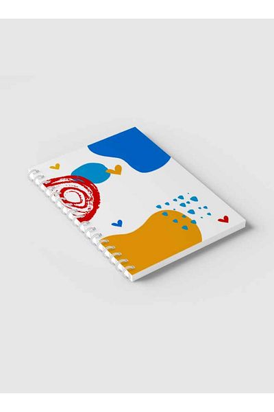 LOWHA Spiral Notebook with Front and Back Hard Covers Featuring Creative Shapes Design