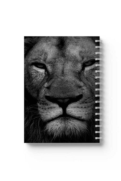 LOWHA Spiral Notebook with Front and Back Hard Covers Featuring Lion Design