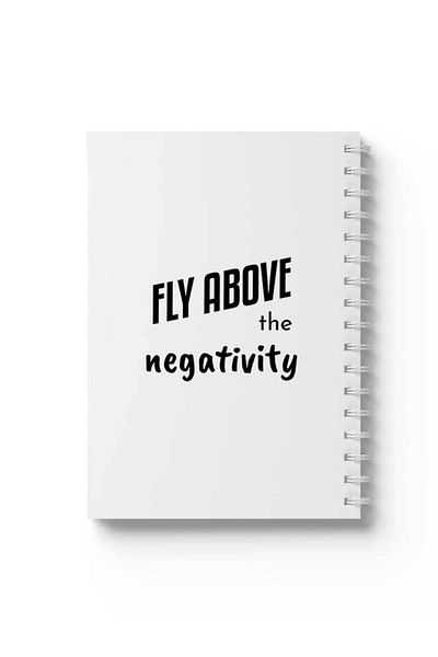 LOWHA Spiral Notebook with Front and Back Hard Covers Featuring Fly Above the Negativity Design