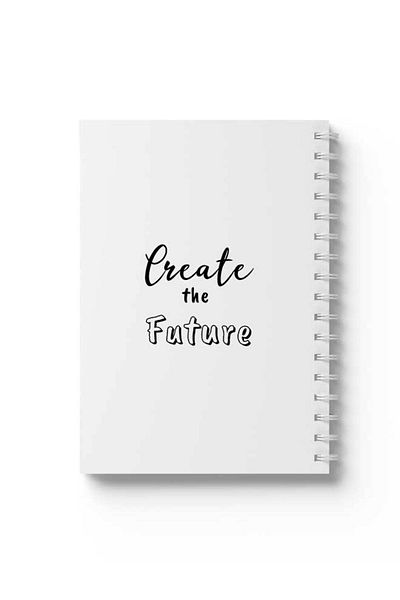LOWHA Spiral Notebook with Front and Back Hard Covers Featuring Create the Future Design
