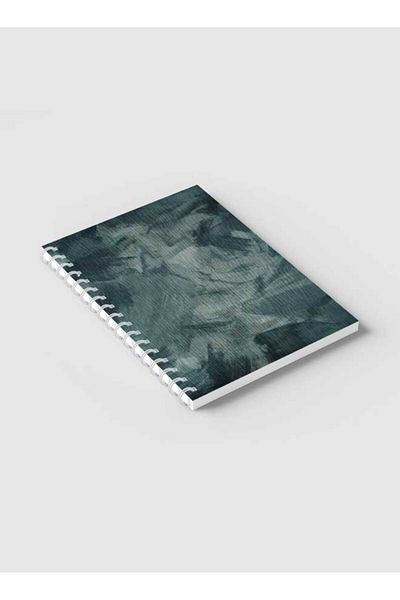 LOWHA Spiral Notebook with Front and Back Hard Covers Featuring Green Shades Watercolor Paint Design