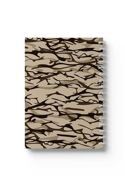 LOWHA Spiral Notebook with Front and Back Hard Covers Featuring Shapes Design