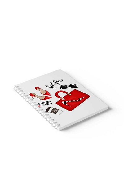 LOWHA دفتر ملاحظات حلزوني مع غلافين أمامي وخلفي صلبين بتصميم Feel Free