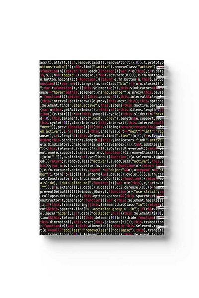 LOWHA Spiral Notebook with Front and Back Hard Covers Featuring Coding Design
