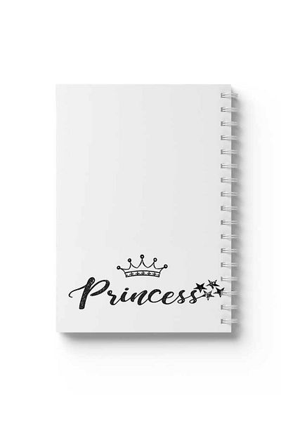 LOWHA Spiral Notebook with Front and Back Hard Covers Featuring Princess with Crown Design