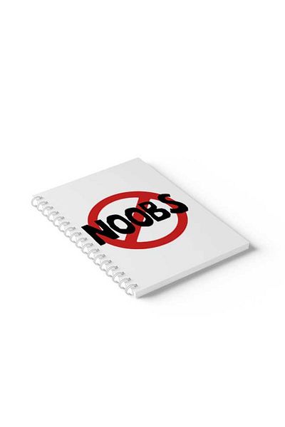 LOWHA Spiral Notebook with Front and Back Hard Covers Featuring Noobs Design