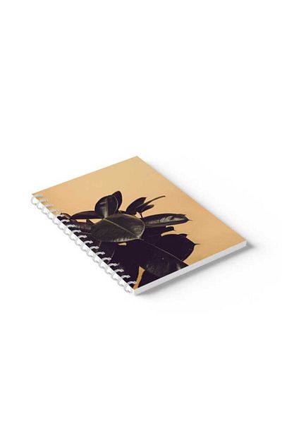 LOWHA Spiral Notebook with Front and Back Hard Covers Featuring Plant Design