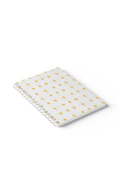 LOWHA Spiral Notebook with Front and Back Hard Covers Featuring Stars Design