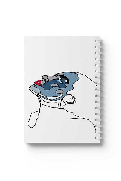 LOWHA Spiral Notebook with Front and Back Hard Covers Featuring Painted Girl Design
