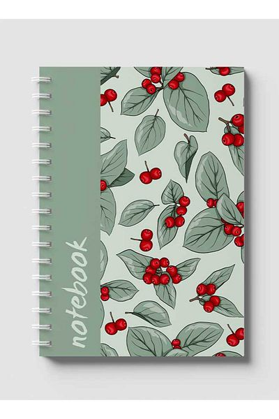 LOWHA Spiral Notebook with Front and Back Hard Covers Featuring Abstarct Flower Design