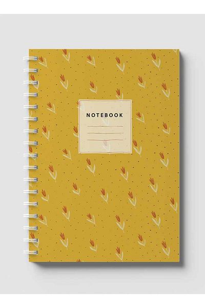 LOWHA Spiral Notebook with Front and Back Hard Covers Featuring Abstract Floral Design