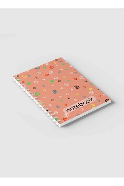 LOWHA Spiral Notebook with Front and Back Hard Covers Featuring Circular Design