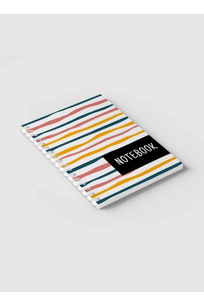 LOWHA Spiral Notebook with Front and Back Hard Covers Featuring Colorful Striped Design