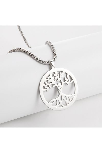 Viking Tree of Life Design 316L Steel Unisex Necklace