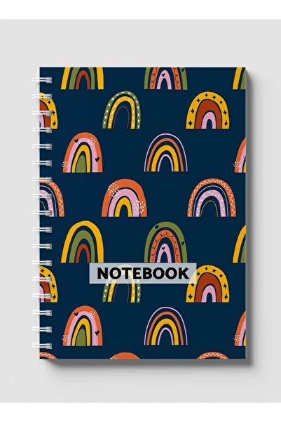 LOWHA دفتر ملاحظات حلزوني مع غلافين أمامي وخلفي صلبين يتميزان بغلاف بتصميم قو...