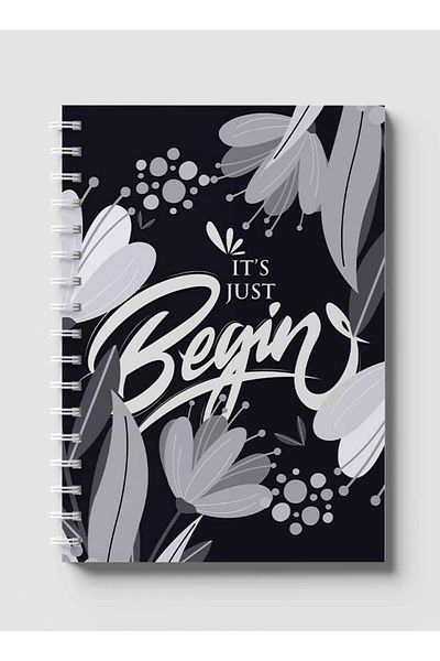 LOWHA Spiral Notebook with Front and Back Hard Covers Featuring Classical Theme Floral Design
