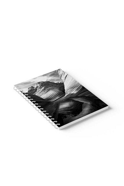LOWHA Spiral Notebook with Front and Back Hard Covers Featuring Mountain Alley Design