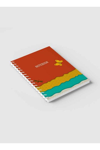 LOWHA Spiral Notebook with Front and Back Hard Covers Featuring Dragonfly & Butterfly Design