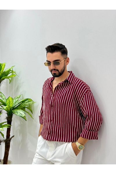JACK CAPRİO Ανδρικό λινό πουκάμισο Flam ριγέ νέας σεζόν