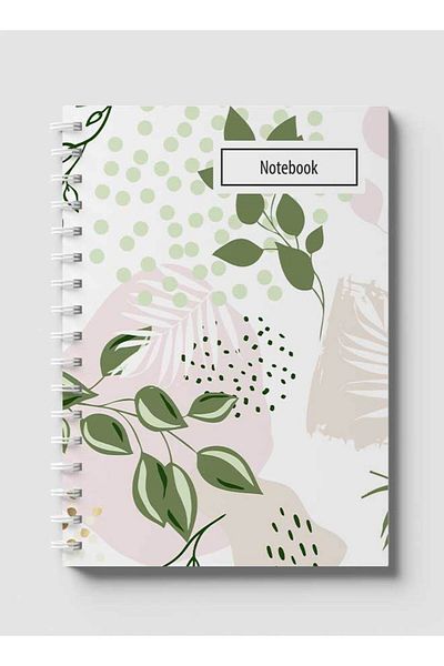 LOWHA Spiral Notebook with Front and Back Hard Covers Featuring Abstract Floral Design