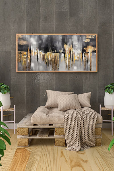 Artavessa Tek Parça Gerçek Ham Ahşap Yatay Panorama Çerçeveli Tablo - Model 11