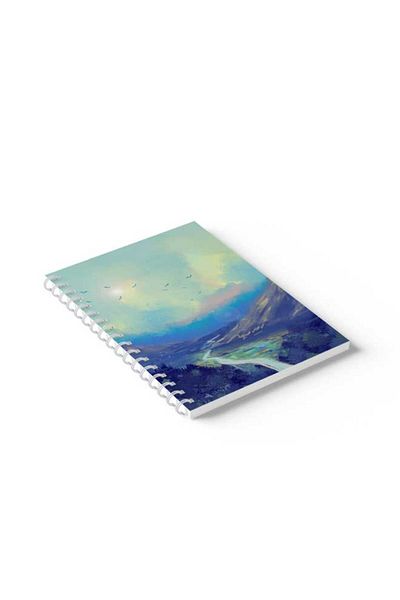 LOWHA Spiral Notebook with Front and Back Hard Covers Featuring Water Alley Design