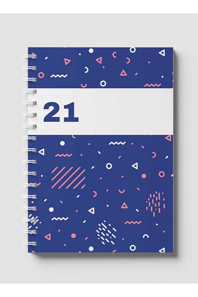 LOWHA Spiral Notebook with Front and Back Hard Covers Featuring Modern Mix Shapes Design